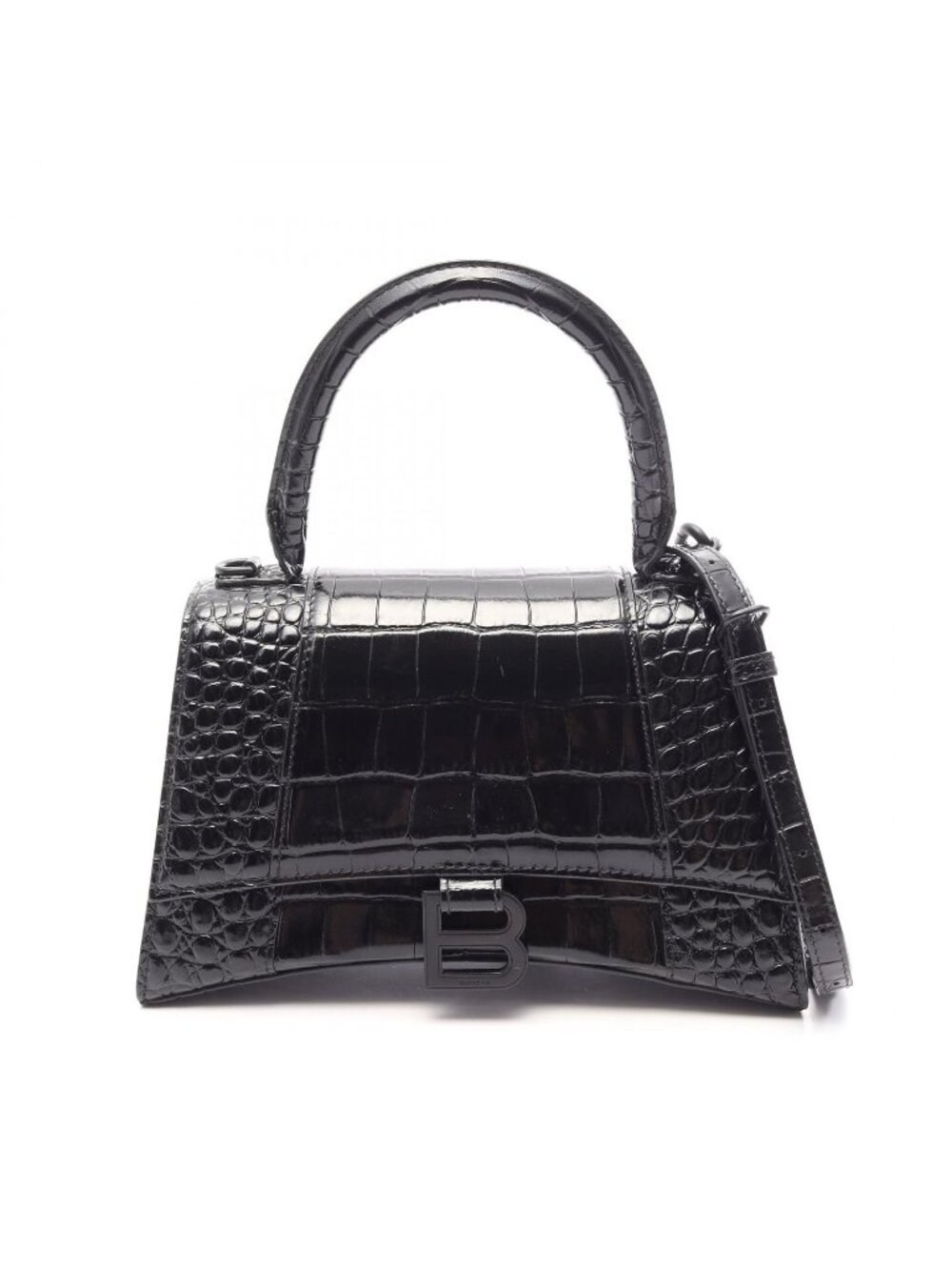 Balenciaga Hour Glass Small Croco Handbag